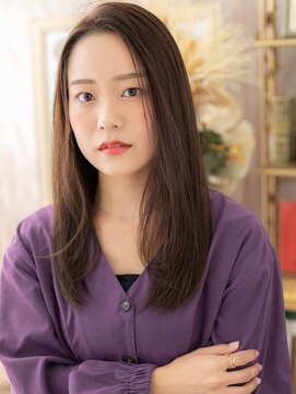 カバーヘア ブリス 川口(COVER HAIR bliss) 黒髪かきあげバング艶感小顔エアストレートa川口20代30代40代