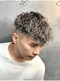 ホワイトメッシュ×プードルパーマ