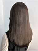 髪質改善ブラウン_斜めバンググレージュカラー_ba422251