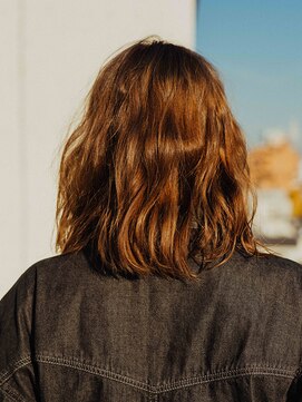 エクファ ヘア リゾート 大津 瀬田店(ex-fa hair resort) 黒髪グレージュレイヤーロング前髪パーマ