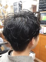 コダマ 新大塚店(KODAMA)&nbsp;ツーブロックマッシュパーマスタイル（アッシュブラック）床屋