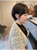 マッシュショートボブ丸みショートボブ前髪あり20代30代40代
