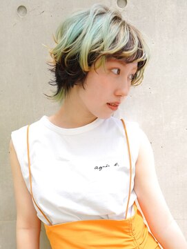 オーバーヘアー 長岡京店(over hair) アンブレラカラー×マッシュショート