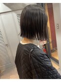 切りっぱなしボブロブタッセルボブ透明感カラー