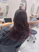 シカ 神戸三宮元町店(Cica)&nbsp;ブリーチなし ダブルカラー 暖色 赤 レッド 三宮 ウェーブ 韓国