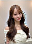 レイヤーカット×チョコレートブラウン韓国ヘア　ロングレイヤー