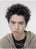 スパイキーショートアップバングショートスパイキーパーマ