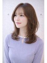 テラ(terra)&nbsp;シルバーブルージュ×くびれミディ｜透け感カラー×小顔レイヤー