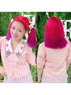 あるじゃんすー 町田店 ピンク×パープル#シールエクステ#ハイライトカラー#町田