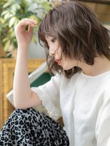 カバーヘア ブリス 上尾西口店(COVER HAIR bliss)&nbsp;オン眉前下がりくせ毛風外ハネカールミディb上尾20代30代40代