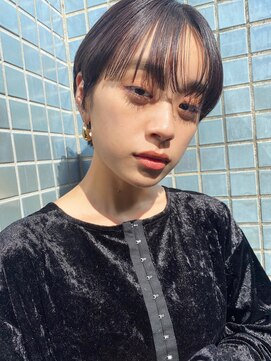 ラボヌールヘアー 宇都宮店(La Bonheur hair) マッシュショート/くすみブルー