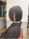 ダークブルー×切りっぱなしミニボブ☆