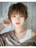 内巻きワンカール×こなれヘア×ミルクティーブラウン×所沢