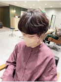 マッシュショートパーマくせ毛風パーマカジュアル