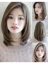 アフロート ルヴア(AFLOAT RUVUA)&nbsp;かきあげ前髪×レイヤーカット×ヌーディーベージュ/髪質改善