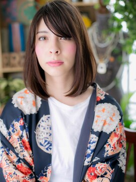 カバーヘア イヴ 戸頭店(COVER HAIR EVE) 透け感艶カラー前下がり小顔ワンレンセミディc5戸頭20代30代40代