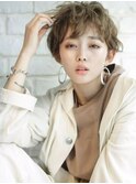 ■SOLセンター南17-13★テラコッタ/くせ毛風/束感ショートウルフ