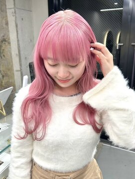 ソル ジングウマエ(SOL JINGUMAE) ダブルカラーピンクベージュピンクブラウンカラーレイヤーカット