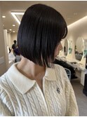 ダブルカラー外ハネボブインナーカラーハイライトケアブリーチ