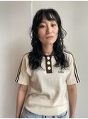 20代30代大人可愛いミディアムウルフくせ毛風パーマ