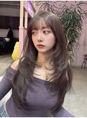 レイヤーカット/透明感カラー/韓国ヘア