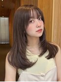 レイヤーカット/小顔カット/くすみベージュ/透明感カラー