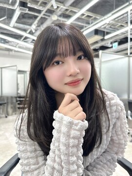 ミディアムレイヤー/大阪/梅田/茶屋町/シースルーぱっつん/韓国