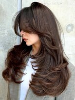 シオン(shion)&nbsp;ロング顔周りレイヤー韓国ヘアウルフレイヤー_F1593