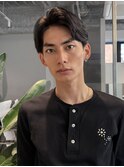 メンズカットパーマフェザーニュアンス毛流れセンターパート渋谷