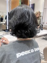 ピークアブー アヴェダ ギンザシックス(PEEK-A-BOO AVEDA GINZASIX) 癖毛 パーマ ボブレイヤー ミディアム◆