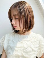 メラク バイ コア(Merak by CoRe.gn) 小顔効果下◎切りっぱなしボブ×ブリーチなし艶感カラー