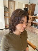 ミディアムウルフパーマ