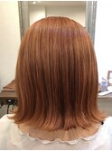 切りっぱなしボブ×オレンジ
