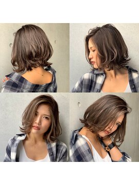 トルネード(TORNADO) 前下がりボブレイヤーベージュハイライト