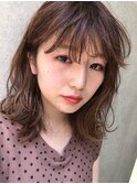 ベージュ×パーマ