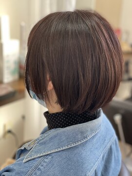 コアフィールフィス(COIFFURE fils) 【見附 今町】 ミセス ナチュラルボブ ベージュ 耳掛け