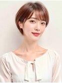 くびレイヤーピンクベージュ大人可愛い20代30代40代前髪