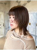 ダブルカラーミルクティーベージュカラーケアブリーチ韓国ボブ