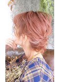 三山《お呼ばれヘアアレンジ×コーラルピンク》