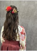 ハーフアップ×波ウェーブ/卒業式