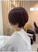 ハンサムショート×暖色系カラー