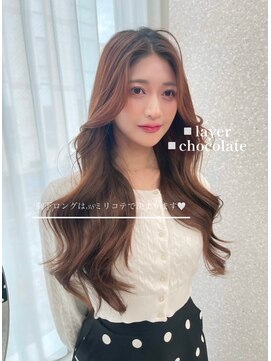 リリー(Lilley) くすみベージュ×姫カットレイヤー×韓国風巻き【ayana】