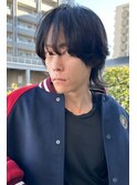 爽やかニュアンスパーマセンターパート清潔感アッシュブラウン