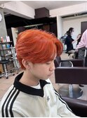 韓国風センターパート×ブリーチカラー