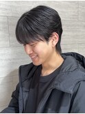 韓国風シースルー毛流れマッシュ