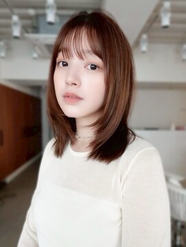 フォト 富山(foto) ミディアム暗めカラーデザインカラーフェイスフレーミング