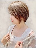 冬の艶髪◎40代50代小顔ひし形ボブ×白髪ぼかし