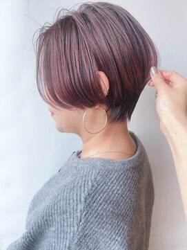 モリオフロムロンドン 原宿本店(morio from London) 【morio原宿】ショートカット ハイライトカラー ピンク