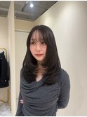 イメチェン/ピンクベージュ/アンブレラカラー/前髪/心斎橋