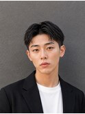 韓国風センターパート×コンマバング×ダウンパーマ×men's